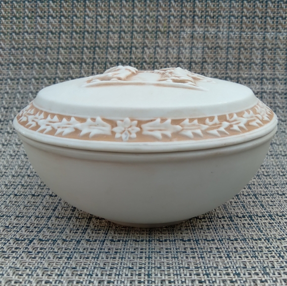 Jewelry - Vintage Bisque Porcelain Trinket / Jewelry Dish
